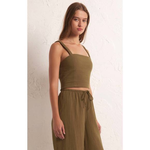 NEW Z SUPPLY cambria gauze top in otter - Picture 3 of 3